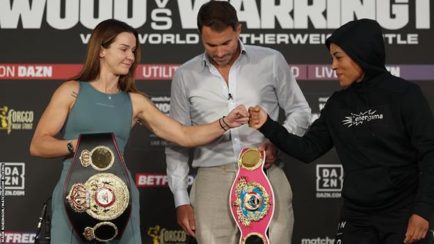 Terri Harper and Cecilia Braekhus bump fists