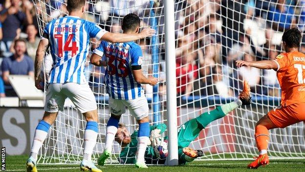 Yuta Nakayama's 'goal' for Huddersfield Town against Blackpool came in the second half of Sunday's defeat