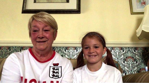 England fan Tess and her granny Susan