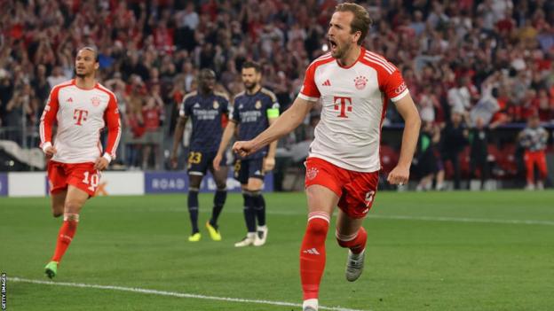 Harry Kane scores for Bayern Munich