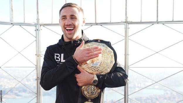 Brendan Loughnane with the PFL featherweight title