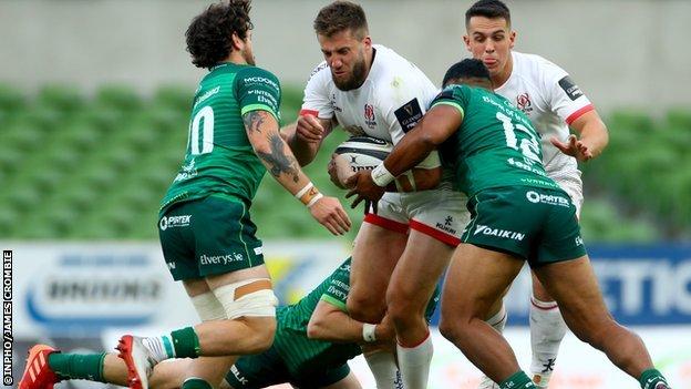 in_pictures Ulster and Connacht in action last month as the Irish game returned behind closed doors at the Aviva Stadium