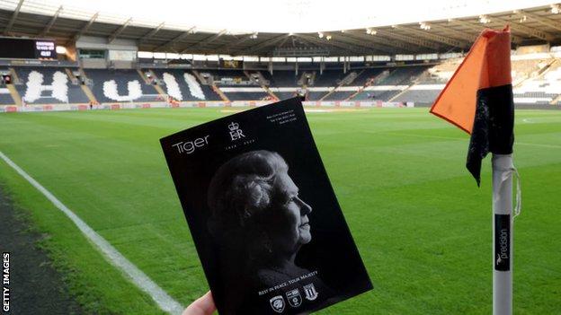 Queen Elizabeth II on the cover of the Hull City programme for their game with Stoke City