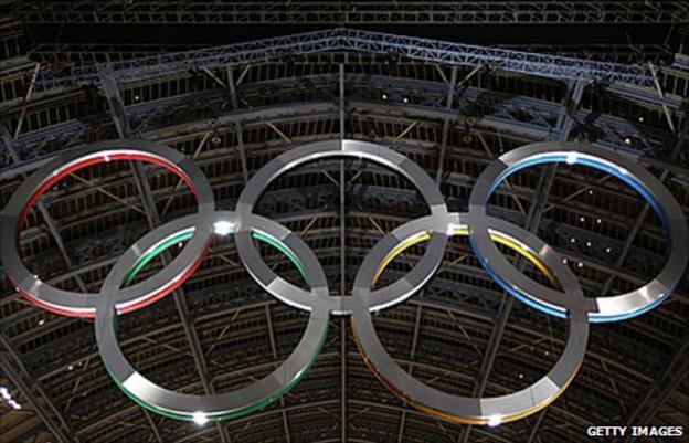 Olympic rings at St Pancras