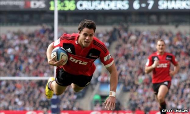 Zac Guildford crosses for the Crusaders