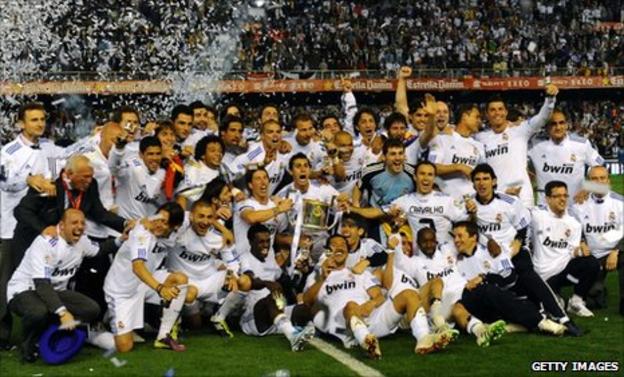 Real Madrid celebrate their Copa del Rey win