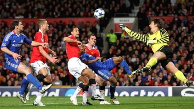 Manchester United beat Chelsea at Old Trafford in the Champions League quarter-final