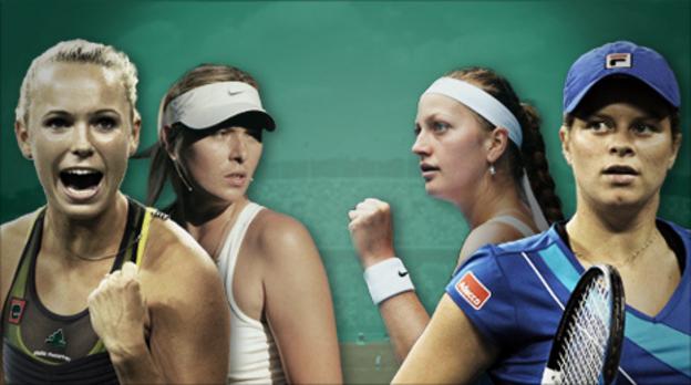 Caroline Wozniacki, Maria Sharapova, Petra Kvitova and Kim Clijsters