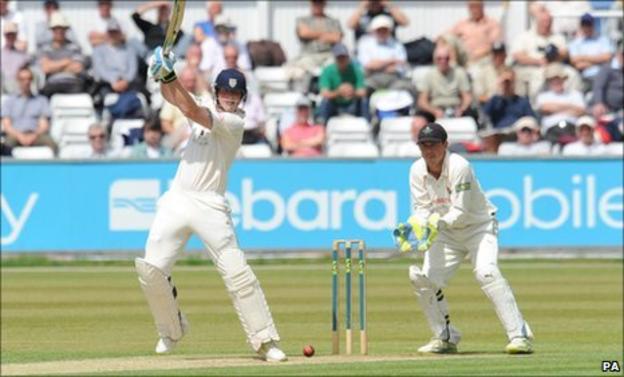 Durham's Ben Stokes hits a boundary