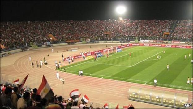 Egypt play South Africa at the Military Academy Stadium in Cairo in June 2011