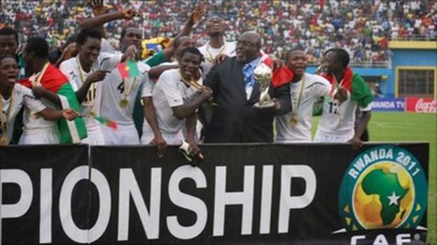 Burkina Faso celebrate winning the African Under-17 Championship