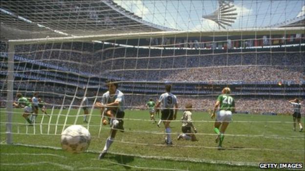 Champions Argentina take on Germany at Mexico City's Azteca Stadium in the 1986 World Cup final
