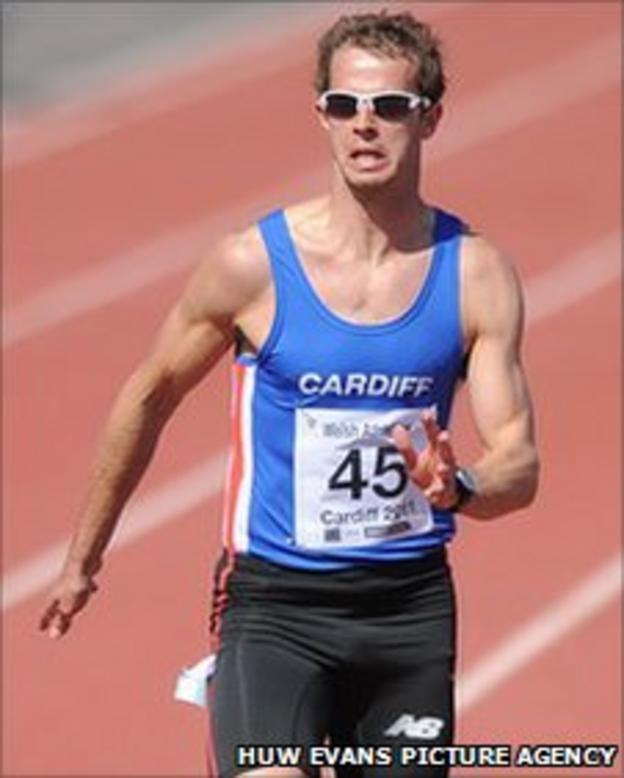 Rhys Williams wins the sprint at the Welsh Athletics Championships
