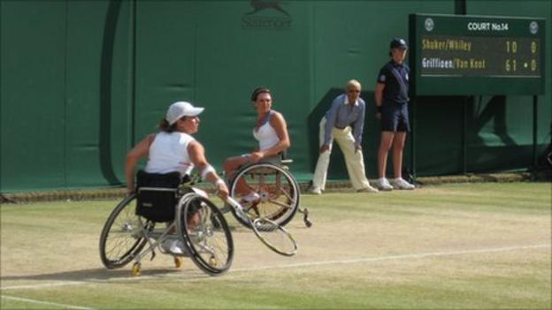 Britain's Lucy Shuker (left) and Jordanne Whiley