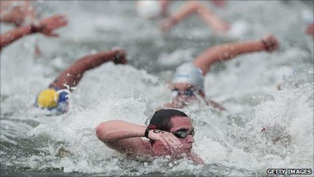 Swimmers at he Open Water event