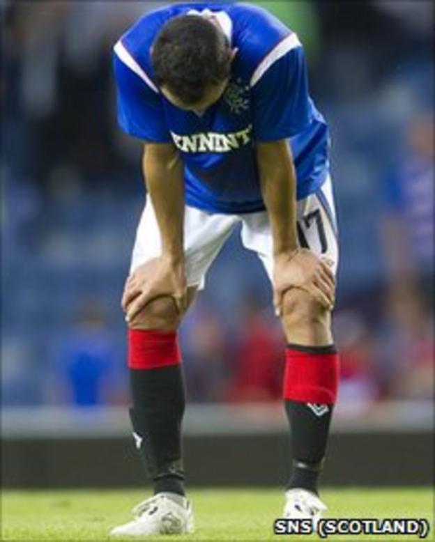 Rangers full-back Lee Wallace can't hide his disappointment