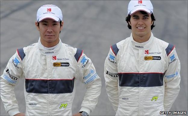 Kamui Kobayashi (left) and Sergio Perez