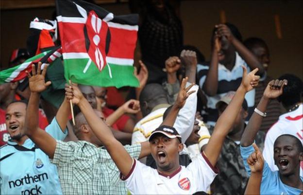 Kenyan football fans pictured in 2009