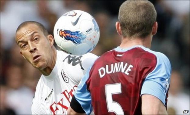 Fulham striker Bobby Zamora and Aston Villa boss Richard Dunne