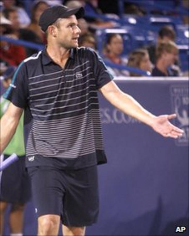 An unhappy Andy Roddick in Cincinnati