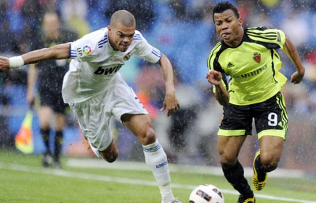 Ikechukwu Uche (right) in action for Real Zaragoza