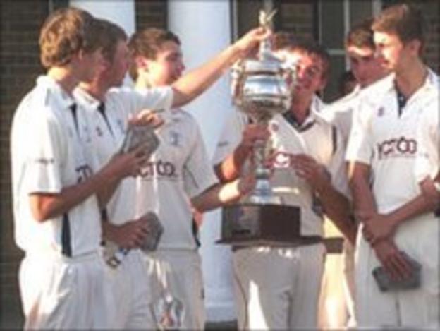 Yorkshire Academy players and trophy