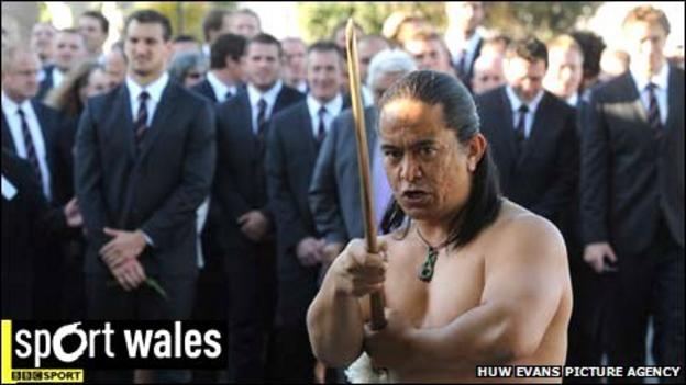 Wales captain Sam Warburton leads his team as they receive a Maori welcome in New Zealand