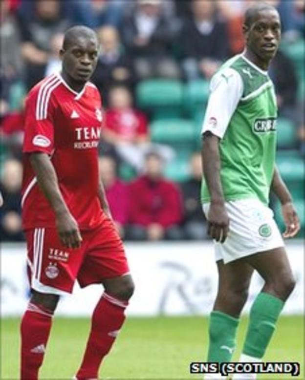 Aberdeen's Isaac Osbourne and his brother Isaiah of Hibs