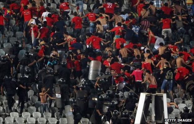 Violent clashes between Al Ahly fans and police
