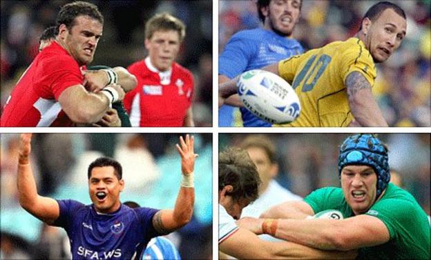 Key men (clockwise from top left): Wales centre Jamie Roberts, Australia fly-half Quade Cooper, Ireland flanker Sean O'Brien and Samoa number eight George Stowers