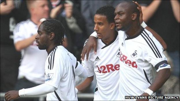 Nathan Dyer, Scott Sinclair and Leroy Lita were Swansea's three goal-scorers