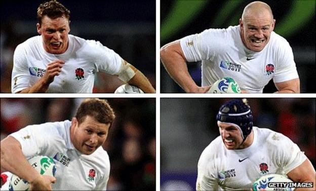 Clockwise from top left: Chris Ashton, Mike Tindall, James Haskell and Dylan Hartley have made headlines in New Zealand