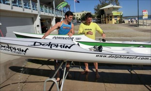 Mark Webber getting ready to hit the open water