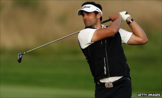 Lee Slattery currently leads the Madrid Masters by two shots