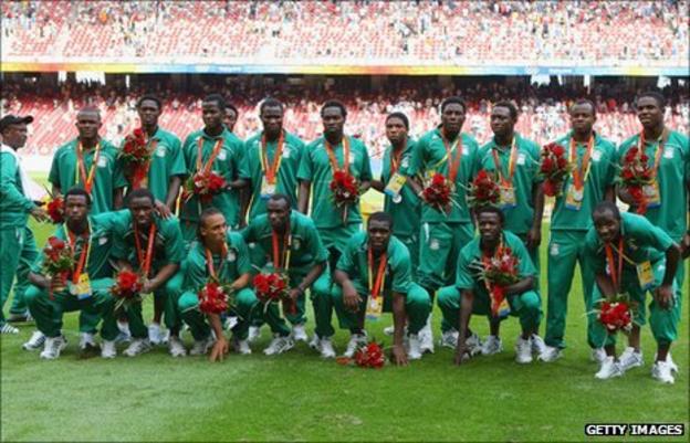 Silver medallists Nigeria at the 2008 Olympics in Beijing