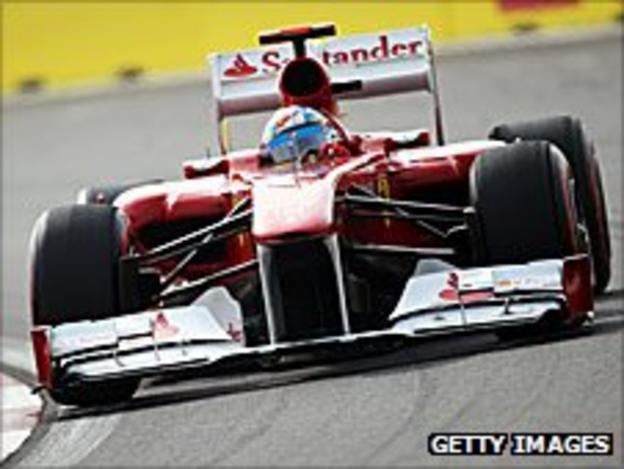 Fernando Alonso's Ferrari in the Korean Grand Prix