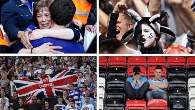 Birmingham, Swansea, QPR and West Ham fans experienced either relegation or promotion last season