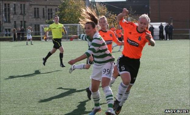 Celtic's Suzanne Grant and Glasgow City's Eilish McSorley