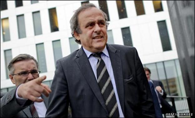 Michel Platini leaves the Swiss court