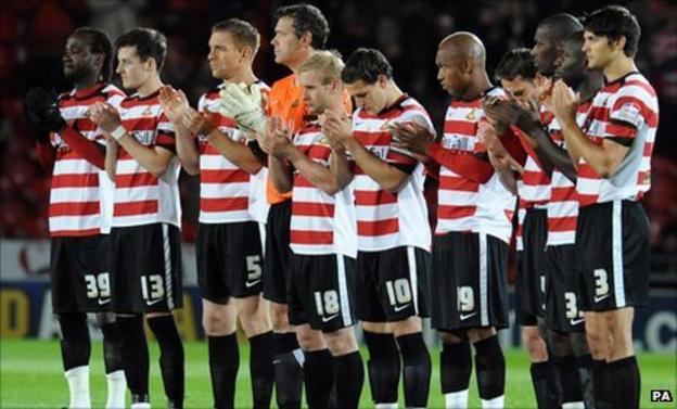 Billy Sharp with his Doncaster team