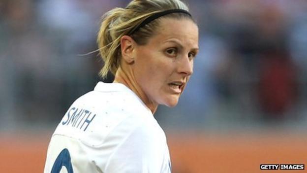 Kelly Smith playing for England