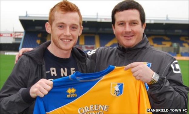 Nick Hegarty with Mansfield boss Paul Cox