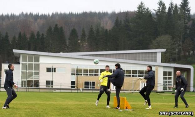 Celtic's goalkeepers go through their paces at Lennoxtown training complex