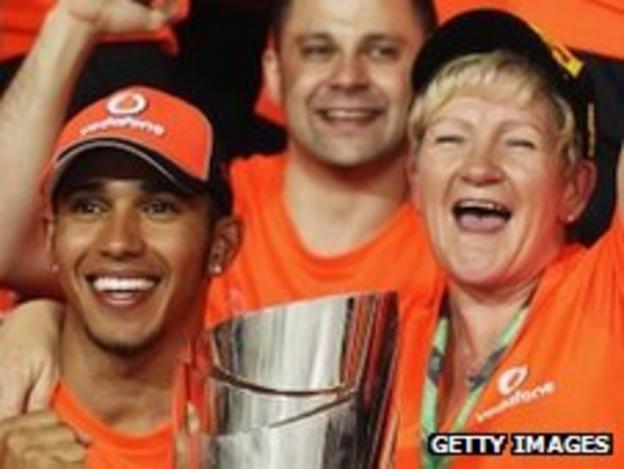 Lewis Hamilton and his mother Brenda