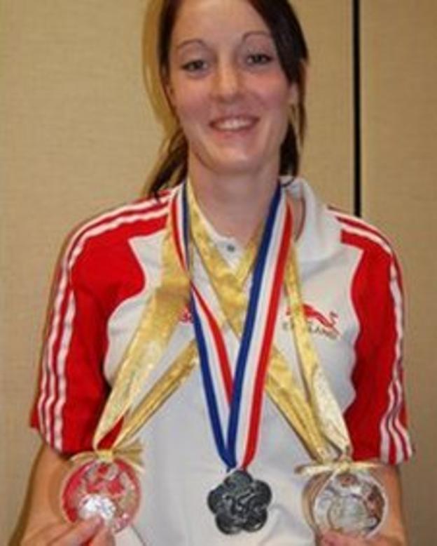 Kat Driscoll with her three silver medals