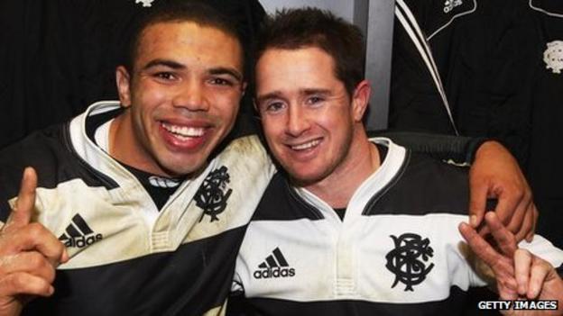 Bryan Habana and Shane Williams as Barbarians