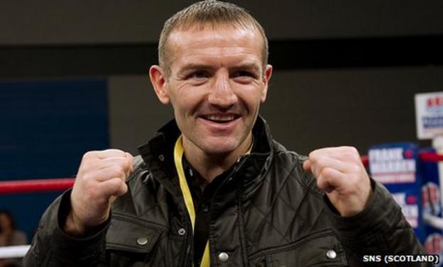 Scott Harrison greets the crowd at the recent Willie Limond v Anthony Crolla fight