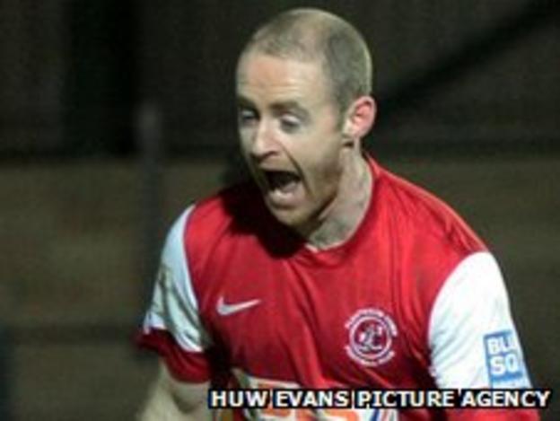 Fleetwood's Peter Cavanagh celebrates his winner against Newport