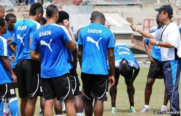 The Gabon team in training