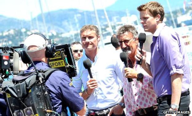 David Coulthard, Eddie Jordan and Jake Humphrey